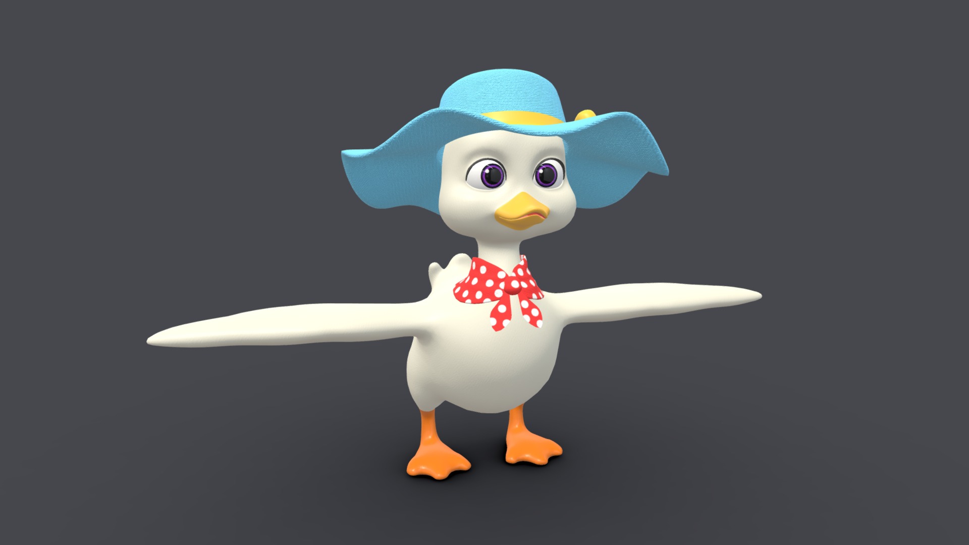 3D model Asset – Cartoons – Animals – Duck – Rig - This is a 3D model of the Asset - Cartoons - Animals - Duck - Rig. The 3D model is about a white and blue toy.