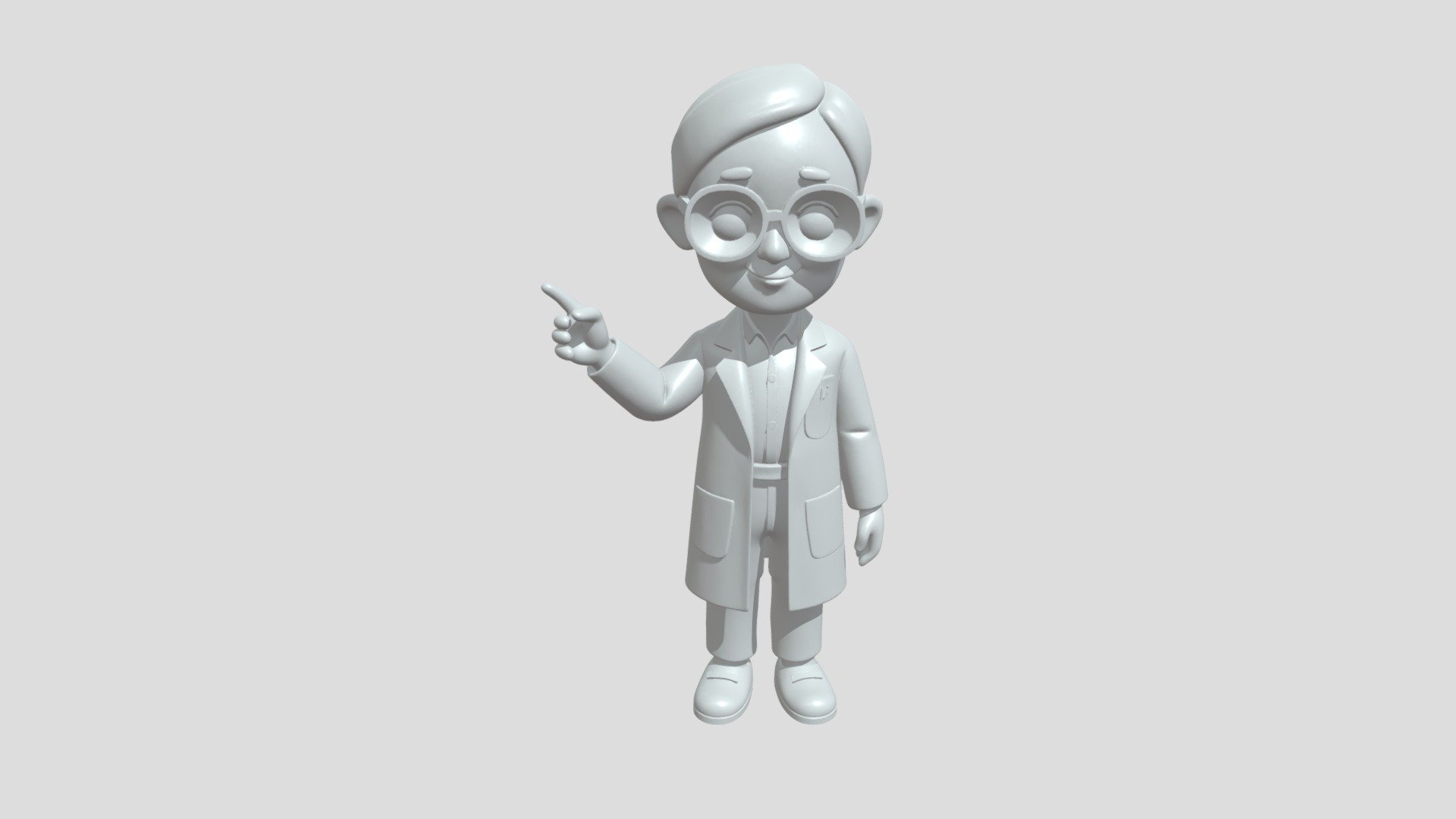 Cartoon scientist pointing right - 3D model by nurhaniss05 [39f1bb5 ...