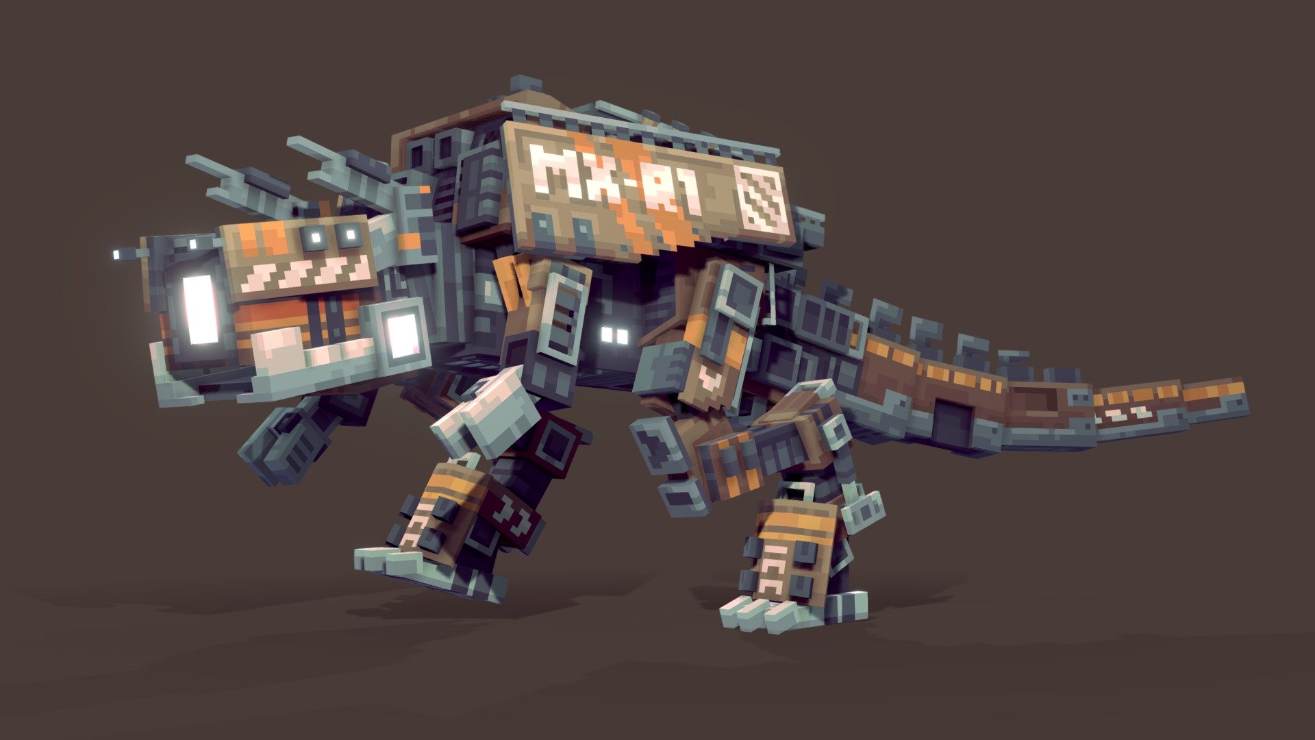 Voxel Dino T-Rex Chrome