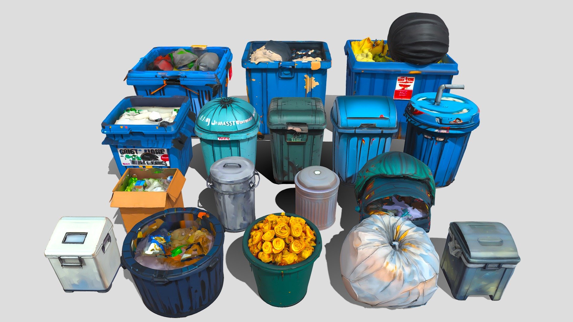 Trash Can Package 02 - Download Free 3D model by ENK3D (@lucirgo ...