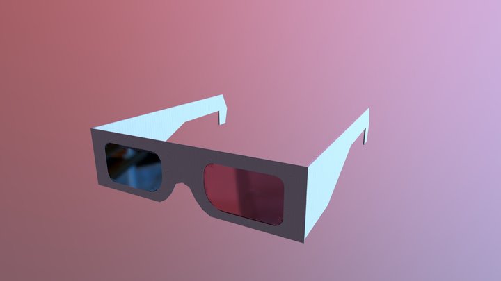 Red/Cyan Cardboard 3D Glasses 3D Model