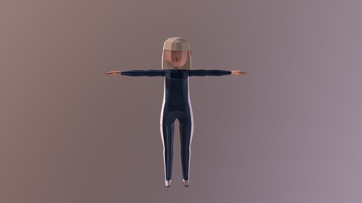 Low Poly Human Female Textured 3D Model
