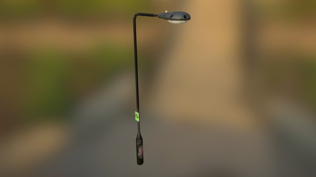 Low Poly Decayed Lamppost 3D Model