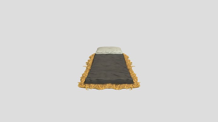 Rustic straw bedroll with pillow