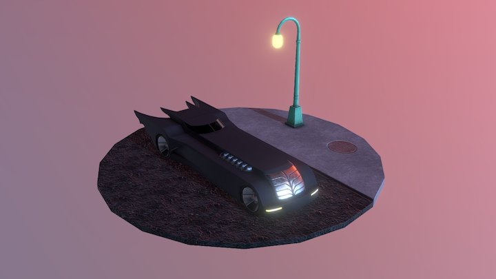 The Batman Animated Series Batmobile 3D Model