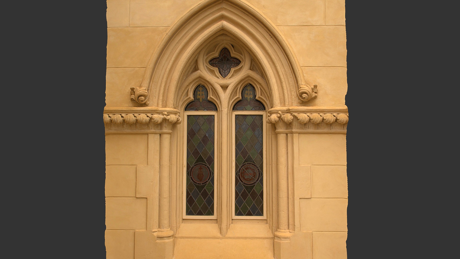 3D model Church Window - This is a 3D model of the Church Window. The 3D model is about a building with a large arched doorway.