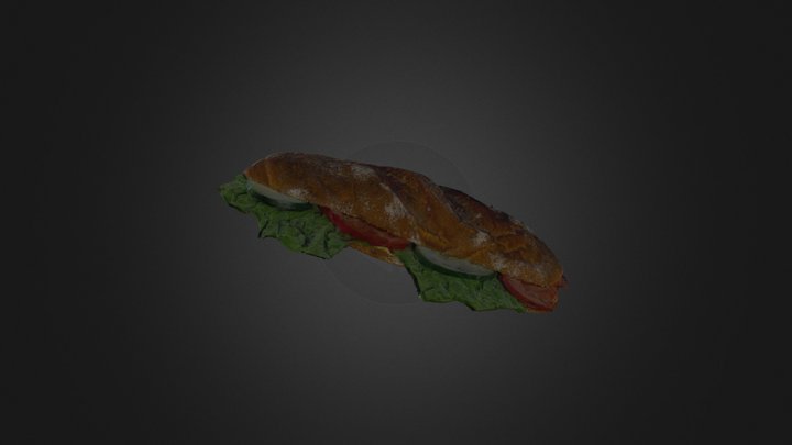 High Poly Baguette Salad -Shining3DEinScan-SP 3D Model