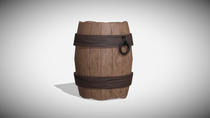 Wooden Barrel 3D Model