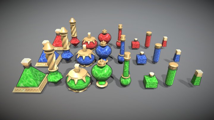 Bunch of Potions 3D Model