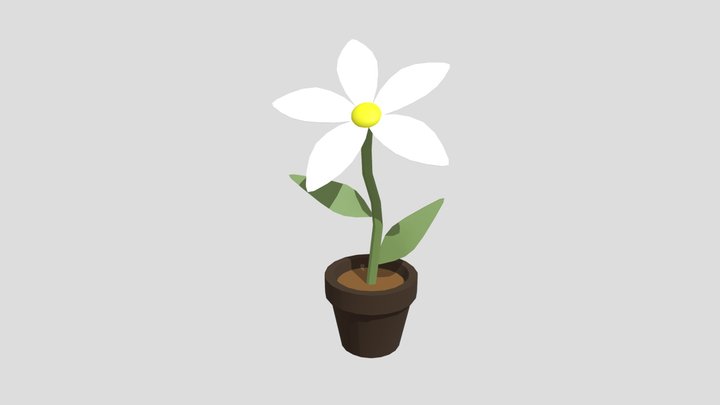 Stylised Flower Pot 3D Model