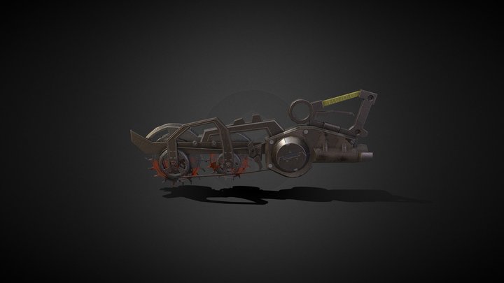Circular sword, a dieselpunk melee weapon 3D Model