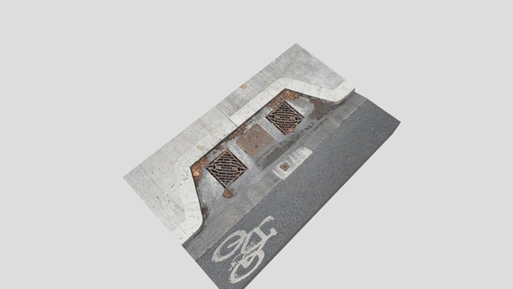 Side Road Manhole 3D Model