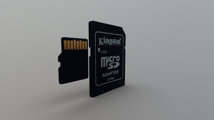 MicroSD 8GB- Карта памяти на 8ГБ Low Poly 3D Model
