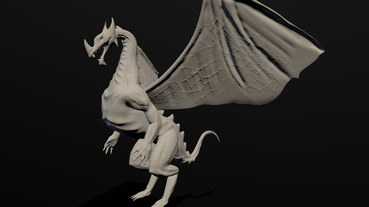 Angry Dragon Sculpt 3D Model