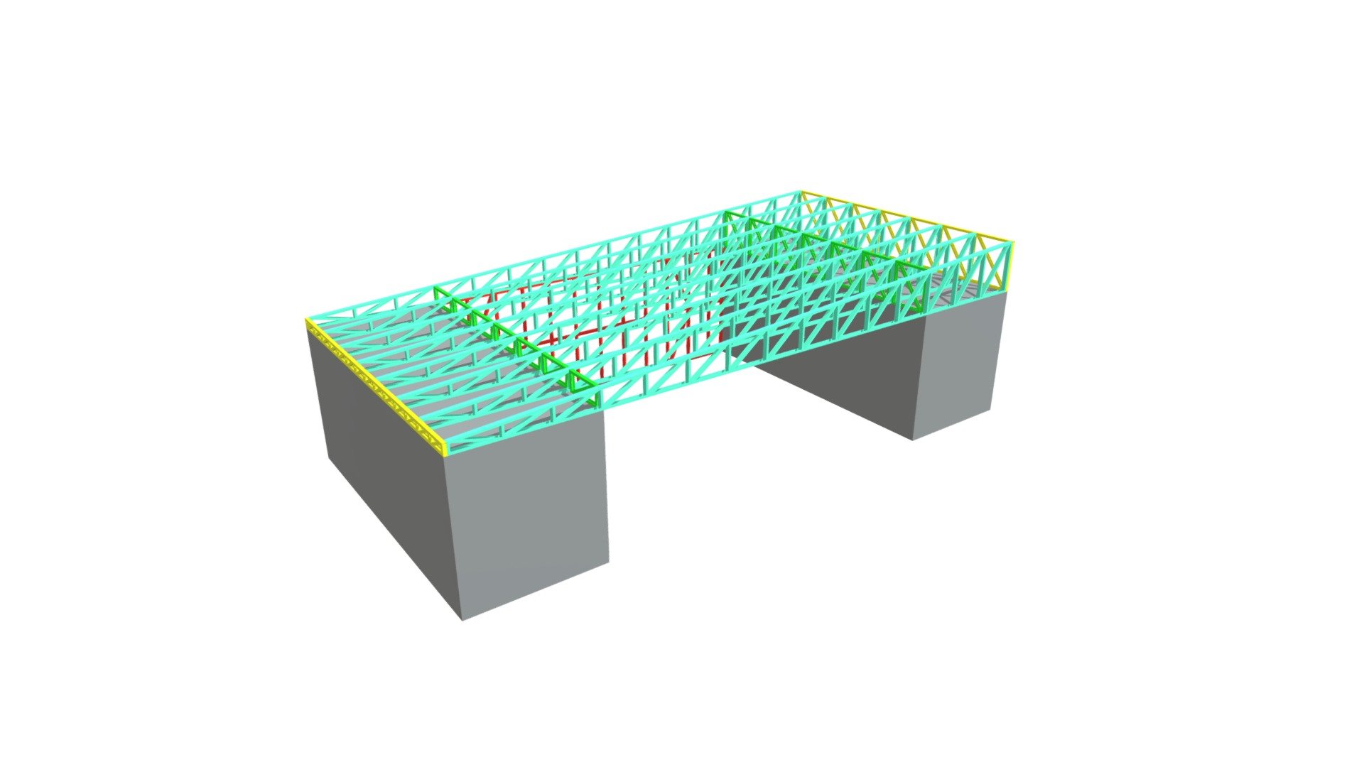 7m Gap Container Roof Framing - 3D model by Steel Frames Direct & Go ...