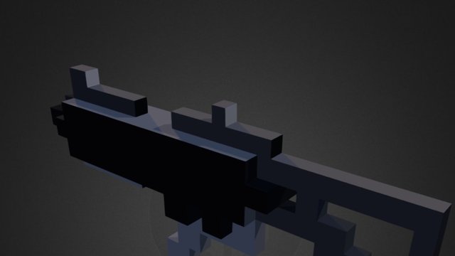 Voxel SMG Gun 3D Model