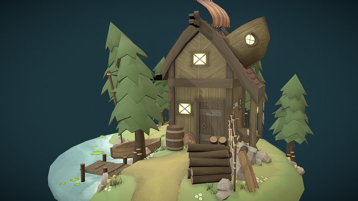 Viking Shipbuilder Diorama 3D Model