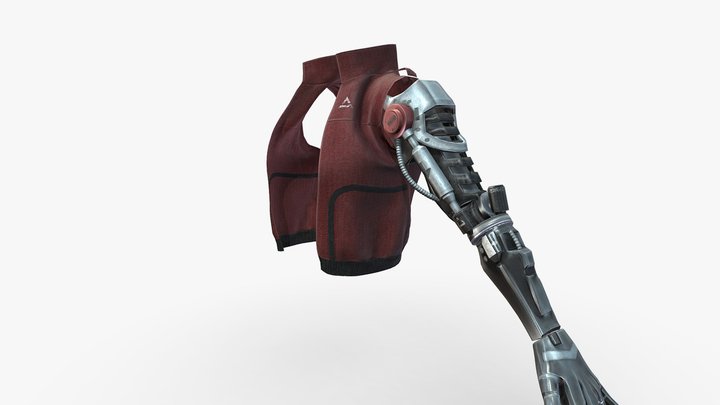 Robotic Arm Sleeveless Vest Female Sci-fi Jacket 3D Model