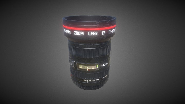 Canon EF Lens 17-40mm USM (High poly) 3D Model