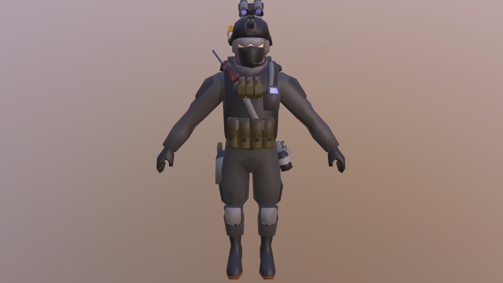 Low Poly Soldier - 3D model by LowPolyCount (@EndangeredOXX) [3a13863 ...