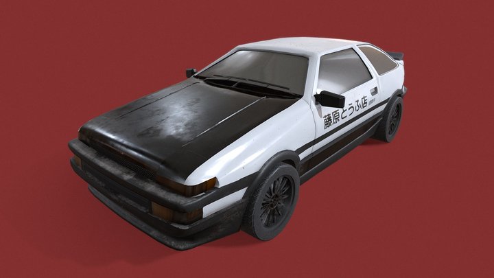 Toyota AE86 Trueno – Initial D Style 3D Model
