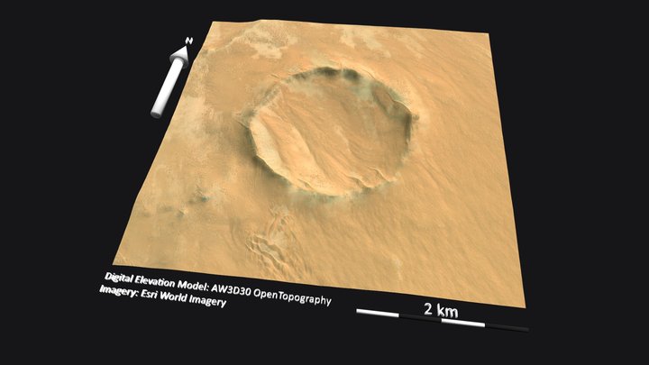Roter Kamm, Impact crater, Namibia 3D Model