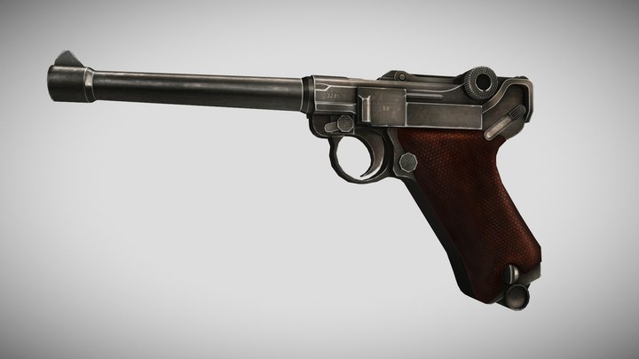 Handpainted Luger P08 3D Model