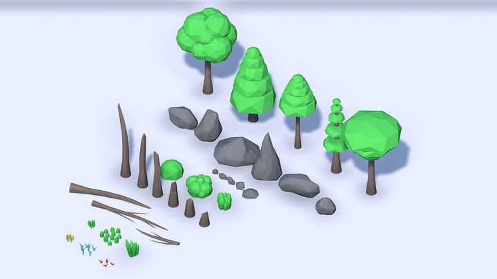 Low Poly Forest Assets 3D Model