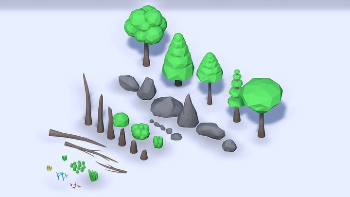 Low Poly Forest Assets 3D Model