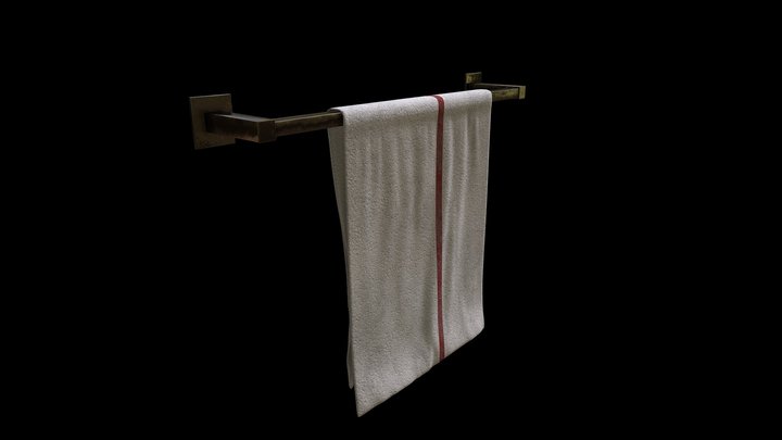 Towel Rail And Towel Free 3D Model