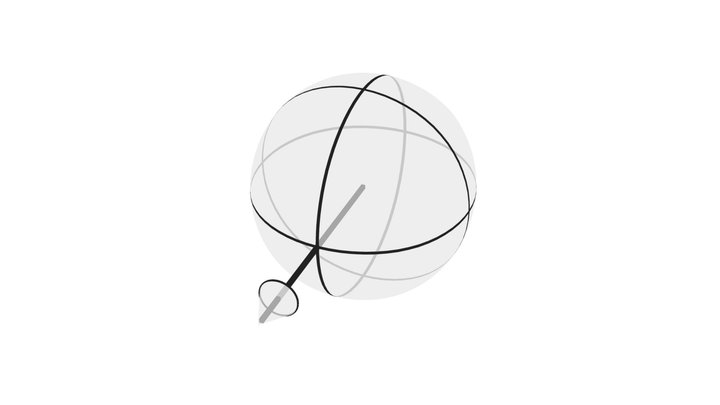 Rotating sphere with an arrow 3D Model