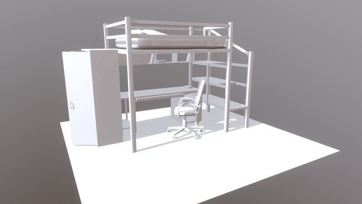 bunk bed loft 3D Model