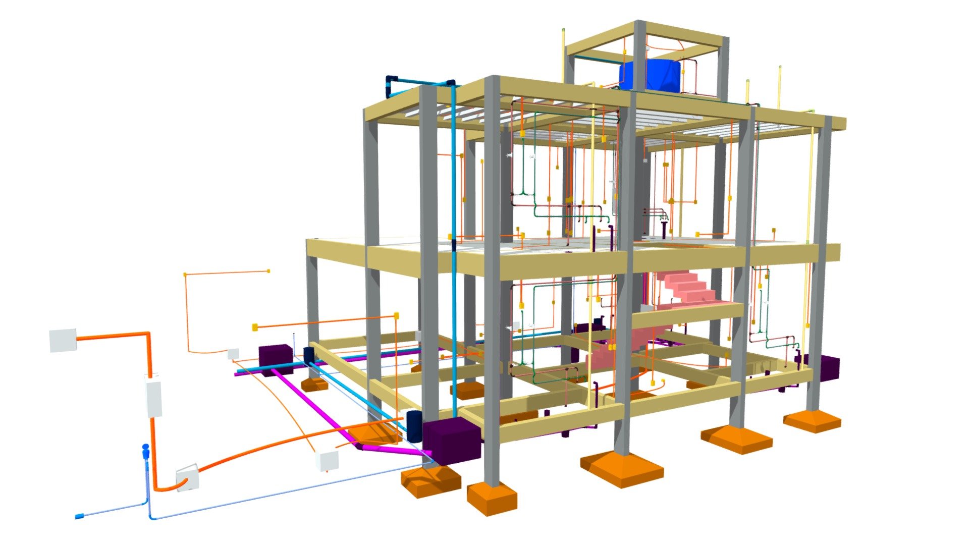 Projeto Estrutural + Instalações | TCM - 3D model by Huno ...