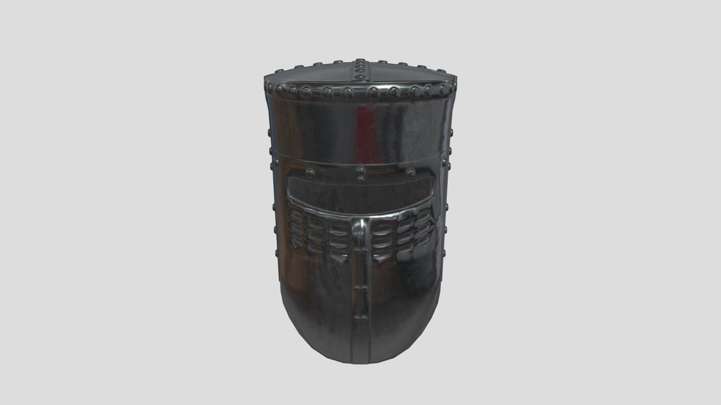 Worn Steel Knight Helmet