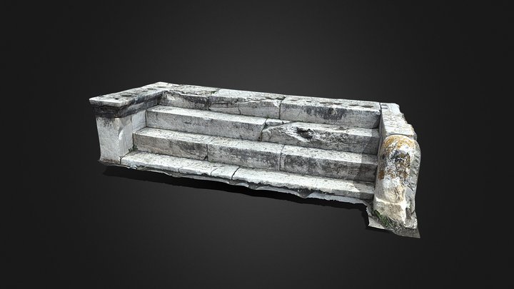 Roman marble stairs 3D Model