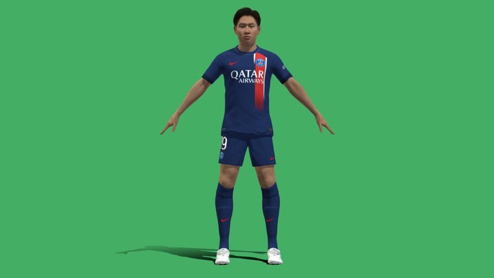 3D Rigged Lee Kang-in PSG 2024 3D Model