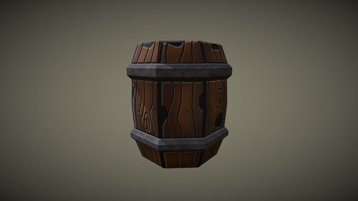 Stylised Barrel 3D Model