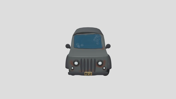 Old Used Jeep with Rust 3D Model