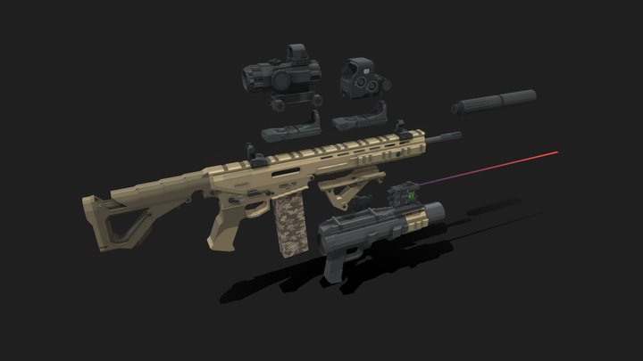 MX 6.5mm - Attachments 3D Model