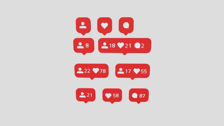 Instagram 3D Symbols – Free 3D Model STL