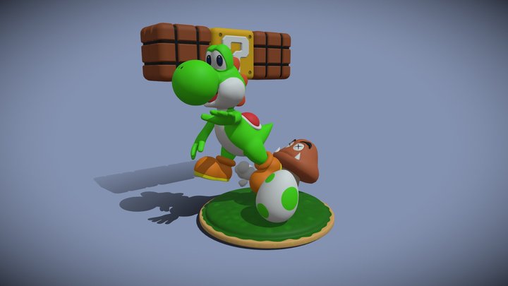 Yoshi jump 3D Model