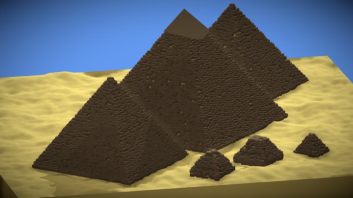 Egypt Pyramids - Giza - Low Poly 3D Model