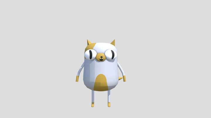 Character Block Out Cake the Cat 3D Model