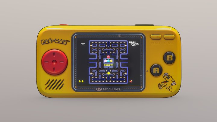 Pacman Arcade Pocket Computer 3D Model