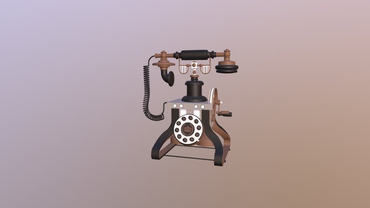 Eiffel tower vintage phone 3D Model