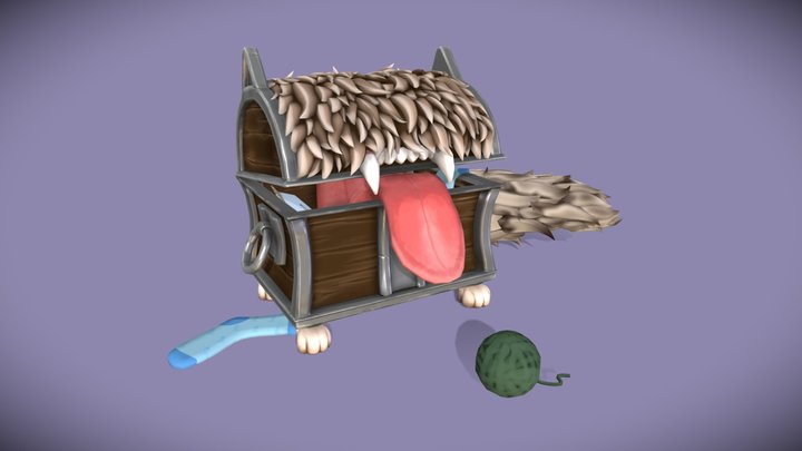 Treasure Chest Cat Mimic 3D Model