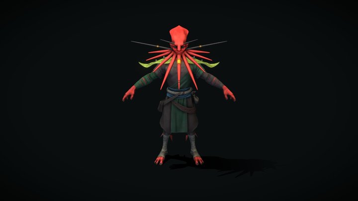 Sqduidfishman Low Tpose 3D Model