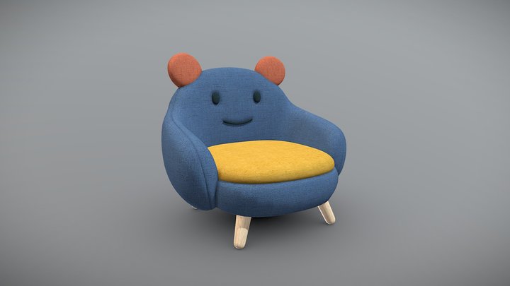 FREE Cute Little Armchair for Kid - KC001 3D Model