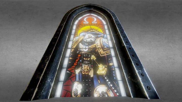Ultramarine Stained Glass Window 3D Model