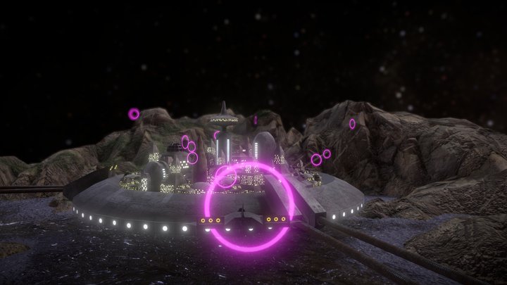 Ship Race: City Above The Mountains 3D Model